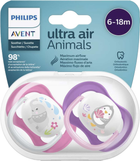 Пустушки Avent 2 Ultra Air Animals Pacifiers 6+18 M Baby Girl 2 шт (8710103949435) - зображення 1