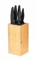 Набір ножів в бамбуковому блоці Smile SNS-5 6 предметів (5903151017833) - зображення 1