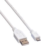 Kabel Value USB Type-A - micro-USB Type-B 0.8 m White (11.99.8754) - obraz 2