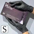 Перчатки нитриловые Hoffen Black размер S черные 100 шт - изображение 1
