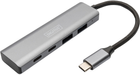 Hub USB Digitus USB-C to 2 x USB-A, 2 x USB-C Silver (DA-70245) - obraz 1