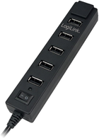 USB-хаб LogiLink USB 2.0 Type-A 7-портовий з вимикачем Black (4052792006889) - зображення 1