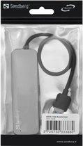 Hub USB Sandberg SAVER USB 3.0 to 4 x USB 3.0 Silver (5705730333880) - obraz 2