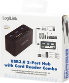 USB-хаб LogiLink USB Micro-B to 3 x USB-A 3.2, SD/MicroSD/CF/M2/Memory Stick Black (4052792048698) - зображення 3