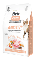 Сухой корм для кошек Brit Care Cat GF Sensitive Digestion & Delicate Taste для привередливых с индейкой и лососем