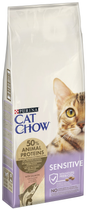 Sucha karma dla kotów PURINA Cat Chow Sensitive na nadwrażliwość z łososiem 15kg (7613035394902) - obraz 2