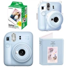 Набор камера моментальной печати Fujifilm INSTAX Mini 12 Pastel Blue / Чехол прозрачный / Фотобумагой на 20 снимков / Фотоальбом голубой на 64 снимка