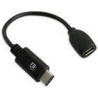 Kabel Manhattan USB 2.0 Micro-B(F) / Type-C(M) 0.15 m Czarny (766623353335) - obraz 4