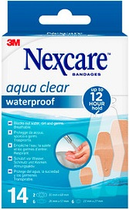 Набір Nexcare Aqua Clear пластирів 2.2 см x 2.7 см 6 шт + пластирі 2.6 см x 5.7 см 6 шт + пластирі 3.1 см x 6.3 см 2 шт (4054596758704) - зображення 1