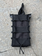 Тактический подсумок под магазин АК с пластиковыми боками на резинке Черный - изображение 1