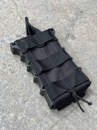 Тактический подсумок под магазин АК с пластиковыми боками на резинке Черный - изображение 3