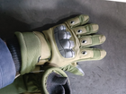 Перчатки тактические с пальцами на плотном флисе Thinsulate 9021_XL_Olive - изображение 4