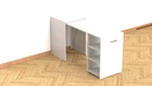 Стол-тумба трансформер Смарт 1/1 Ferrum-decor 750x1450x500 ДСП Белый 16 мм (SMART001)