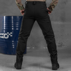 Мужские крепкие Брюки Police SoftShell с функциональными Карманами / Плотные Брюки на флисе черные размер XL - изображение 3