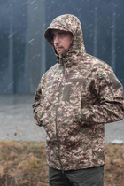 Мужская Демисезонная Куртка Soft Shell Хищник на Флисе ветрозащитная L - изображение 2