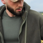 Куртка тактическая с капюшоном мужская из плотного флиса и шерпа плотностью 550г/м2 Grizli Олива 54 - изображение 5