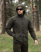 Куртка ветровка тактическая с капюшоном Trajectory c водооталкивающей мембраной Олива L - изображение 6