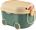 Многофункциональный ящик для хранения игрушек POPPET Утенок Грин На колесах Большой (PP-001G-L)