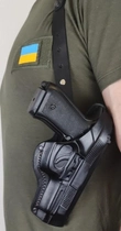 Кобура шкіряна оперативна для Beretta 92FS двостороння + чохол/обойма - зображення 1