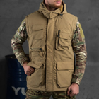 Чоловіча вологозахищена куртка-жилет з хутряним утеплювачем / Трансформер 2в1 "Outdoor" койот розмір XL - зображення 3