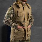 Мужская влагозащищенная куртка-жилет с меховым утеплителем / Трансформер 2в1 "Outdoor" койот размер XL - изображение 4