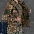Осіння чоловіча Куртка з капюшоном Softshell на флісі піксель розмір S - зображення 1