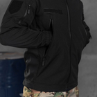 Демісезонна чоловіча Куртка з капюшоном Softshell на флісі чорна розмір S - зображення 3