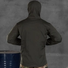 Чоловіча утеплена Куртка Soft Shell з капюшоном у кольорі хакі розмір 3XL - зображення 3