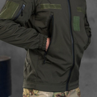 Чоловіча утеплена Куртка Soft Shell з капюшоном у кольорі хакі розмір M - зображення 4
