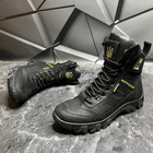 Демісезонні чоловічі Берці з патріотичним дизайном та мембраною / Міцні черевики чорні розмір 45 - зображення 3