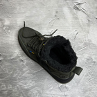 Низькі чоловічі Черевики на хутрі з гербом / Зимове нубукове взуття хакі розмір 41 - зображення 4