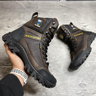 Мужские износостойкие Берцы с патриотическим принтом / Демисезонные ботинки с мембраной коричневые размер 42 - изображение 6