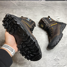Мужские износостойкие Берцы с патриотическим принтом / Демисезонные ботинки с мембраной коричневые размер 45 - изображение 8
