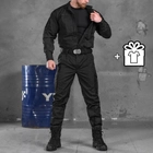 Чоловіча Форма "Police" 3в1 Кітель + Штани + Подарунок Футболка / Костюм ріп-стоп чорний розмір L - зображення 1