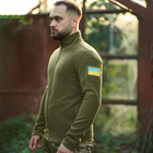 Мужская флисовая Кофта Intruder с шевроном в виде Флага Украины / Плотная флиска хаки размер XL - изображение 3