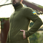 Мужская флисовая Кофта Intruder с шевроном в виде Флага Украины / Плотная флиска хаки размер L - изображение 6