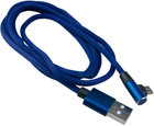 Kabel DPM USB-A - micro-USB kątowy 1 m niebieski (5906881212660) - obraz 2
