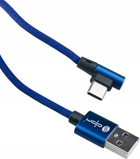 Kabel DPM USB-A - USB-C kątowy 1 m niebieski (5906881212677) - obraz 1