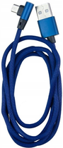 Kabel DPM USB-A - USB-C kątowy 1 m niebieski (5906881212677) - obraz 3