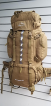 Тактический туристический каркасный походный рюкзак Over Earth на 80 литров coyote - изображение 5