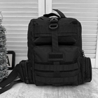 Однолямочный рюкзак 15 л с креплением Molle / Влагозащищенная нагрудная сумка черная - изображение 4