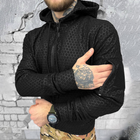 Мужская флисовая кофта с капюшоном "Sota" / Флиска с текстурой сот черная размер XL - изображение 4