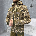 Мужская зимняя куртка Softshell с меховой подкладкой / Бушлат пиксель размер L - изображение 2