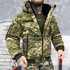 Мужская зимняя куртка "Logos-Tac" с мехом шиншиллы / Теплая верхняя одежда Rip-Stop пиксель размер S - изображение 4