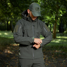 Мужская демисезонная куртка Softshell на флисе хаки / Водоотталкивающая верхняя одежда размер S - изображение 2