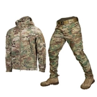Мужской демисезонный Комплект Куртка M-TAC + Брюки CamoTec / Форма SOFT SHELL на флисе мультикам размер L - изображение 1
