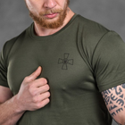 Потовідвідна чоловіча футболка Odin coolmax з принтом "Герб" олива розмір XL - зображення 4