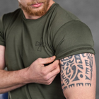 Потовідвідна чоловіча футболка Odin coolmax з принтом "Герб" олива розмір XL - зображення 5