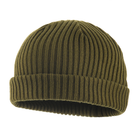 Вязаная зимняя шапка из акрила цвет олива размер S/M - изображение 3