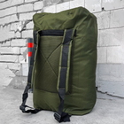 Баул 100 л Cordura 1000D / Сумка - Рюкзак для транспортування речей олива 80 х 42 см - зображення 3